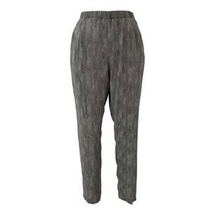 Eileen Fisher Silk Chainette Printed Georgette Crepe Pants Slouchy M Petite